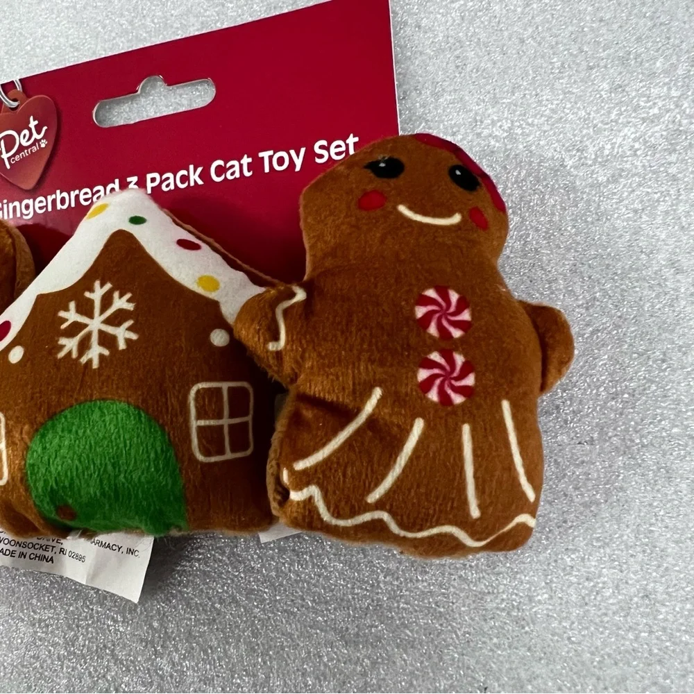 Gingerbread Cat Plush Toy 3 Pack Set For Christmas PET Central